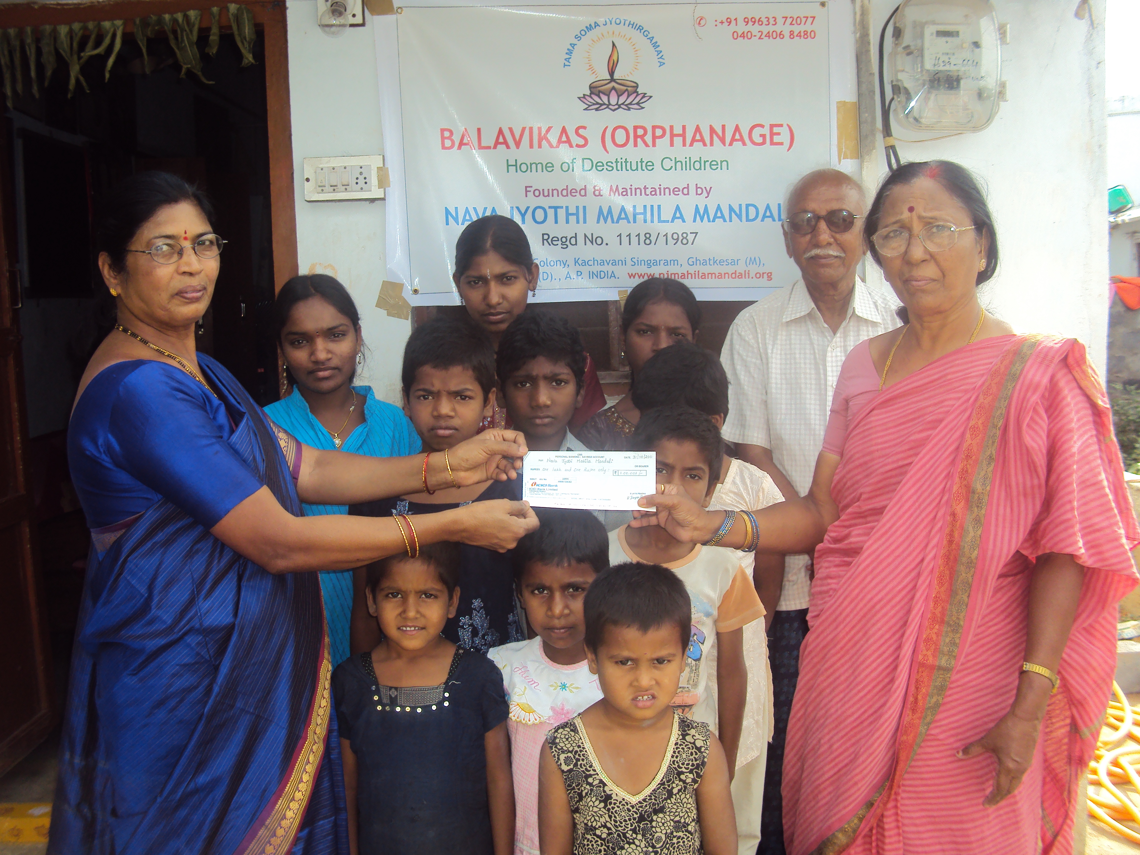 Nava Jyothi Mahila Mandali - Balavikas Orphanage - Donation
